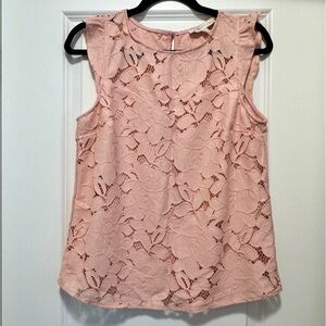 Pink cutout top with lining EUC